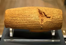 Cylinder with writing from Cyrus the great